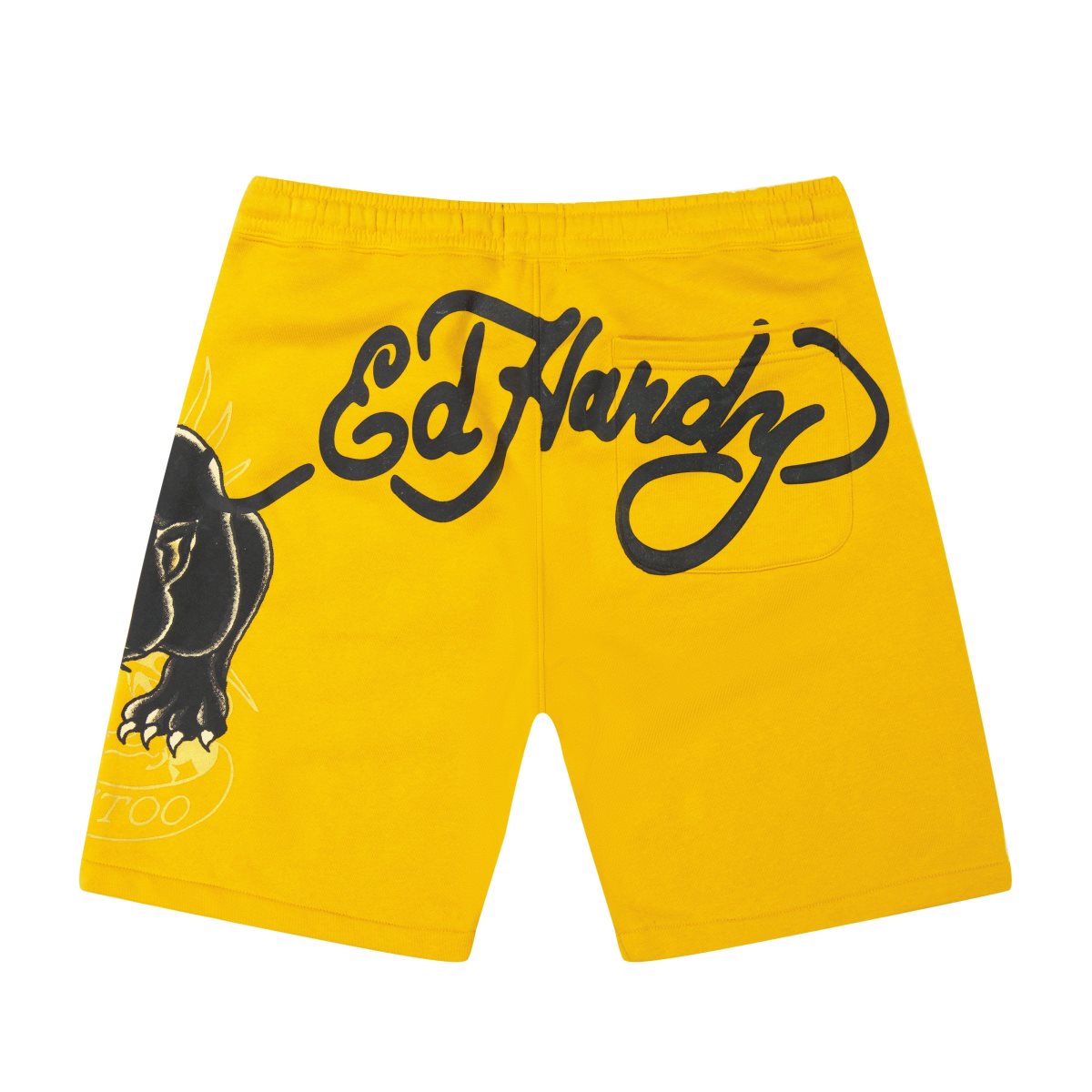 Marigold Ed Hardy Crouching Panther Fleece Short | HG7983561