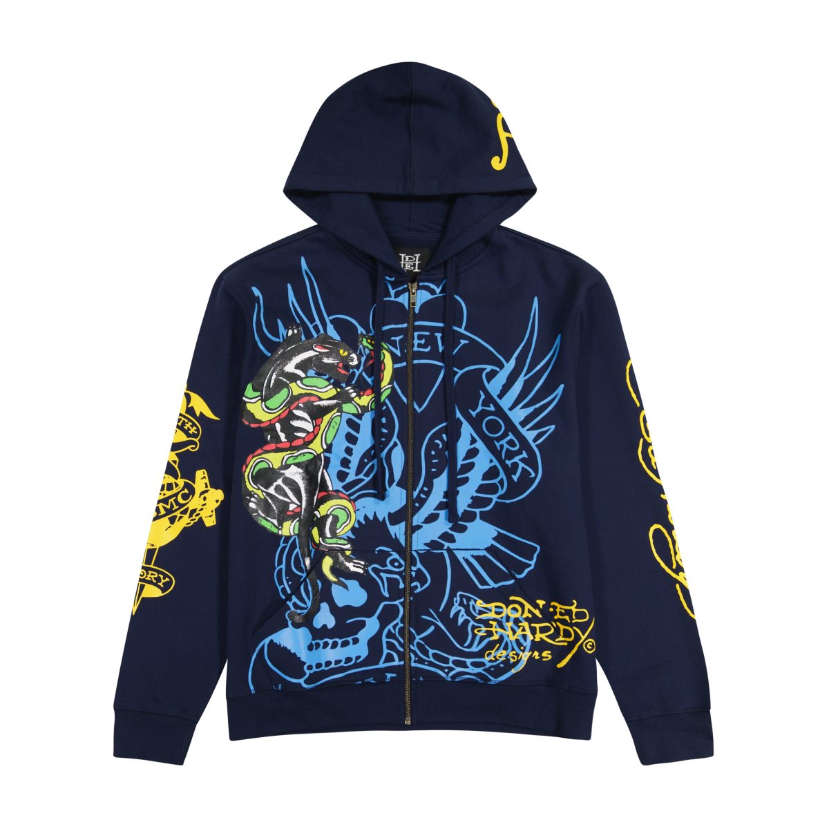 Midnight Ed Hardy Panther Bulldog Hoodie | MI9504381