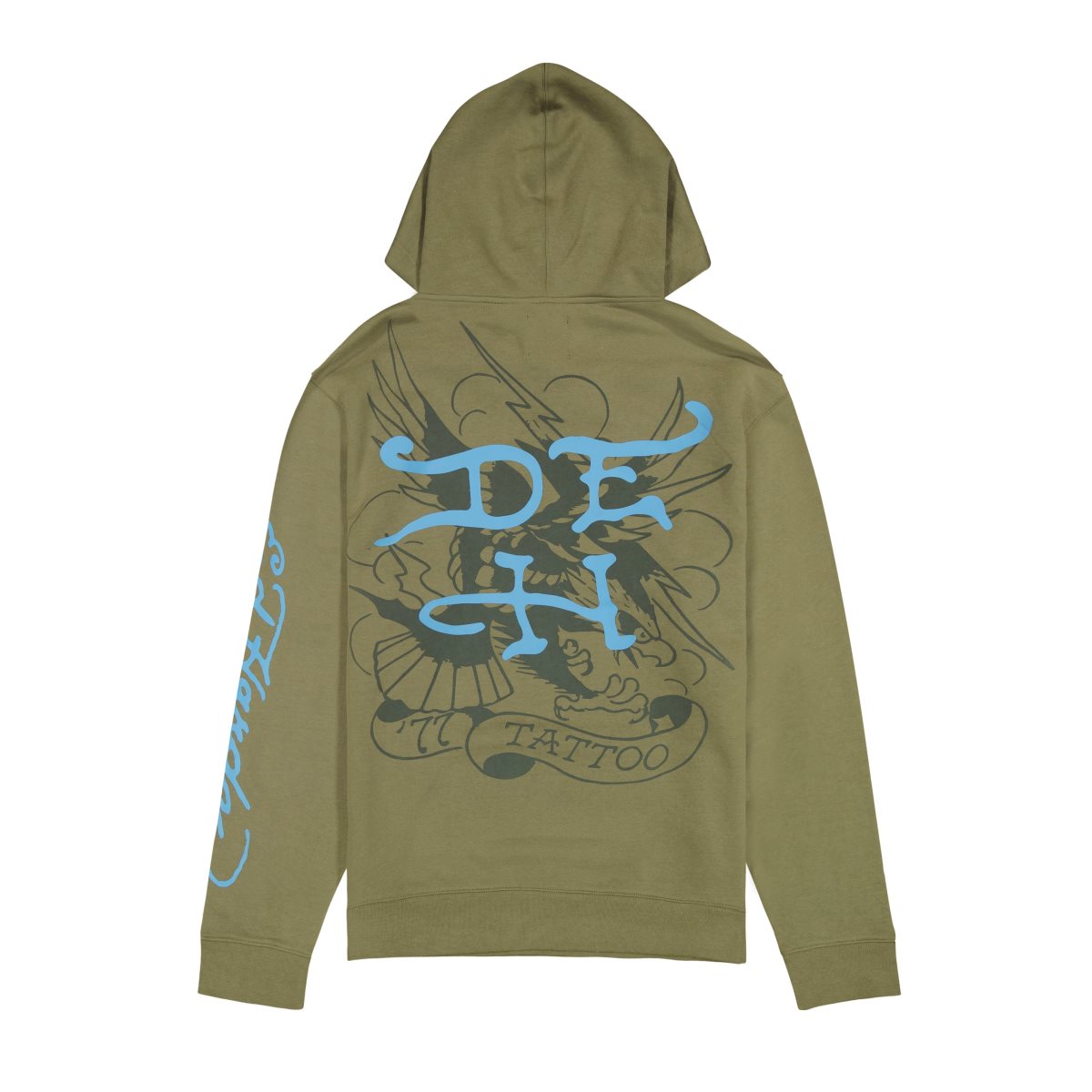 Olive Ed Hardy Crouching Panther Mens Hoodie | YH4910658