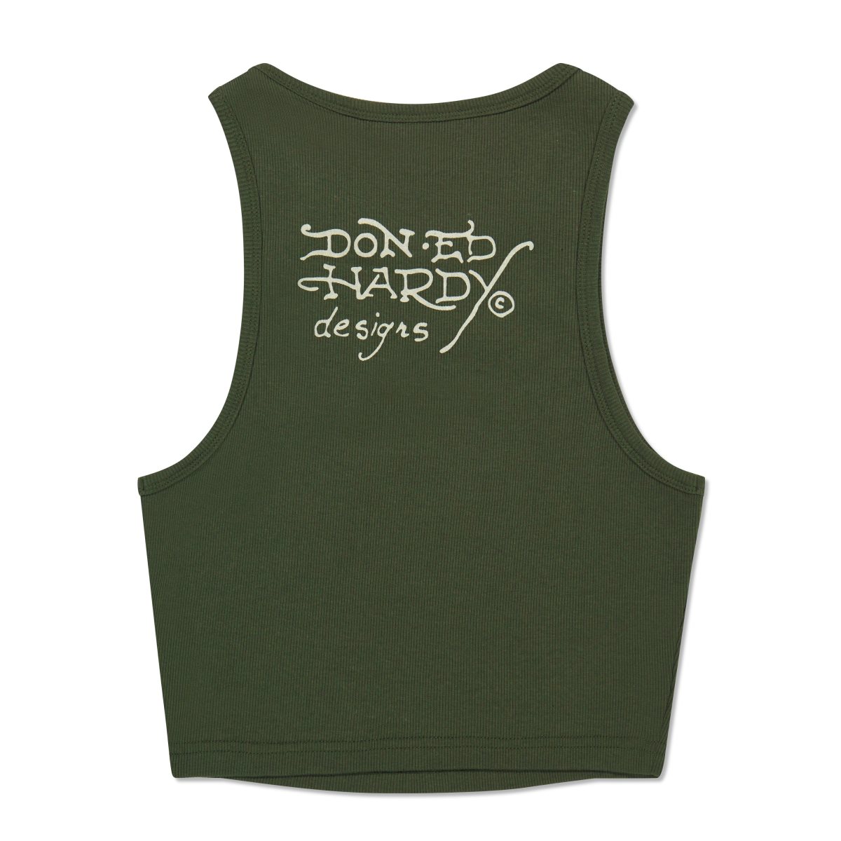 Olive Ed Hardy Dragon Heart Rib Knit Tank | CM5019438