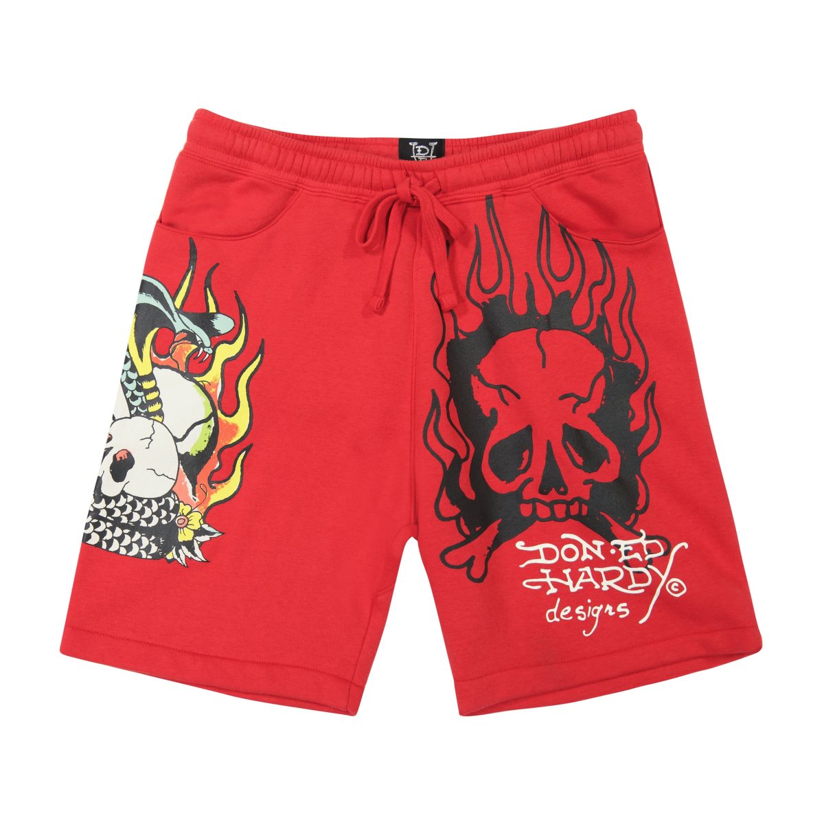 Pink Ed Hardy Flame Cobra Fleece Short | WB4538201