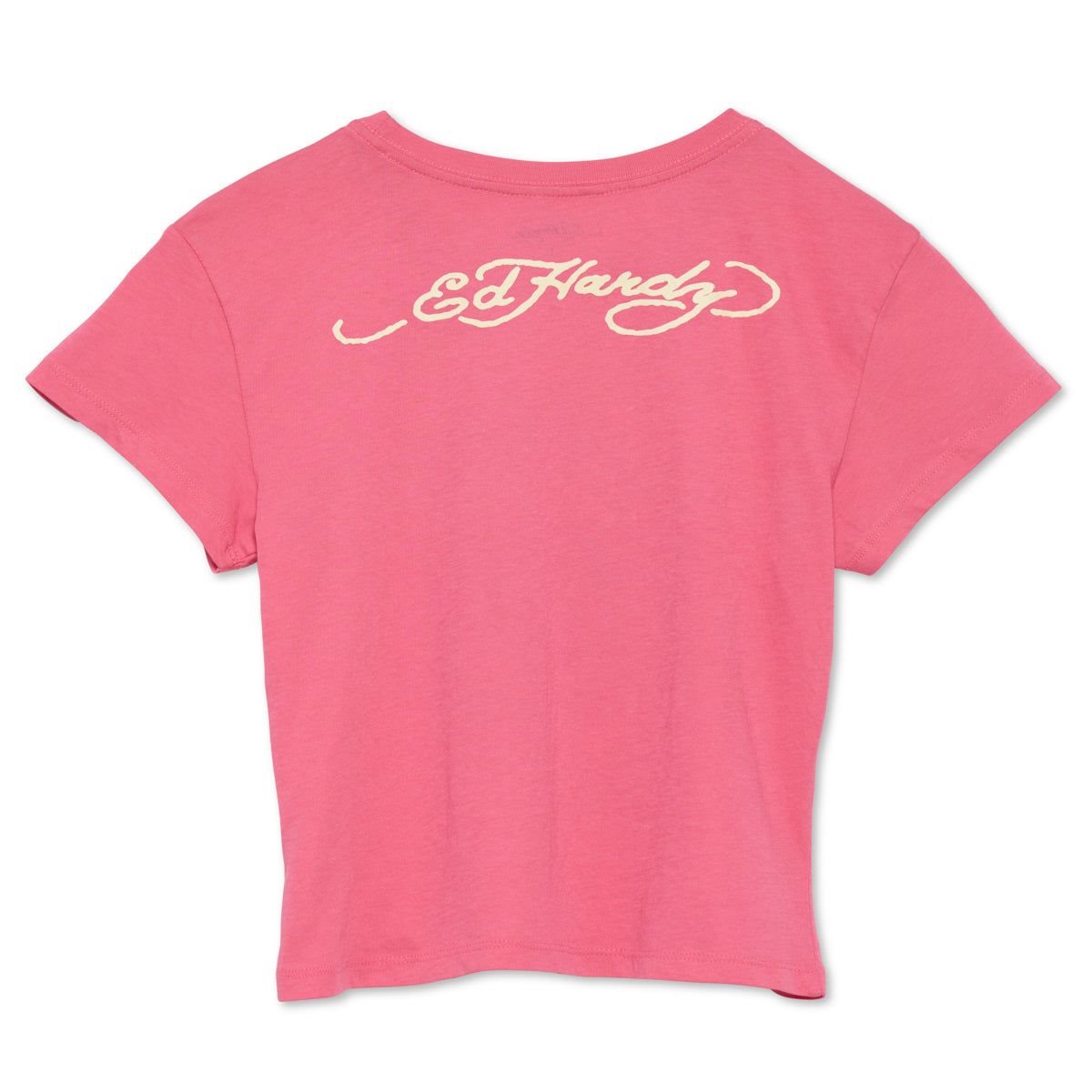 Pink Ed Hardy Flaming Rose Y2k Tee | NP3965140