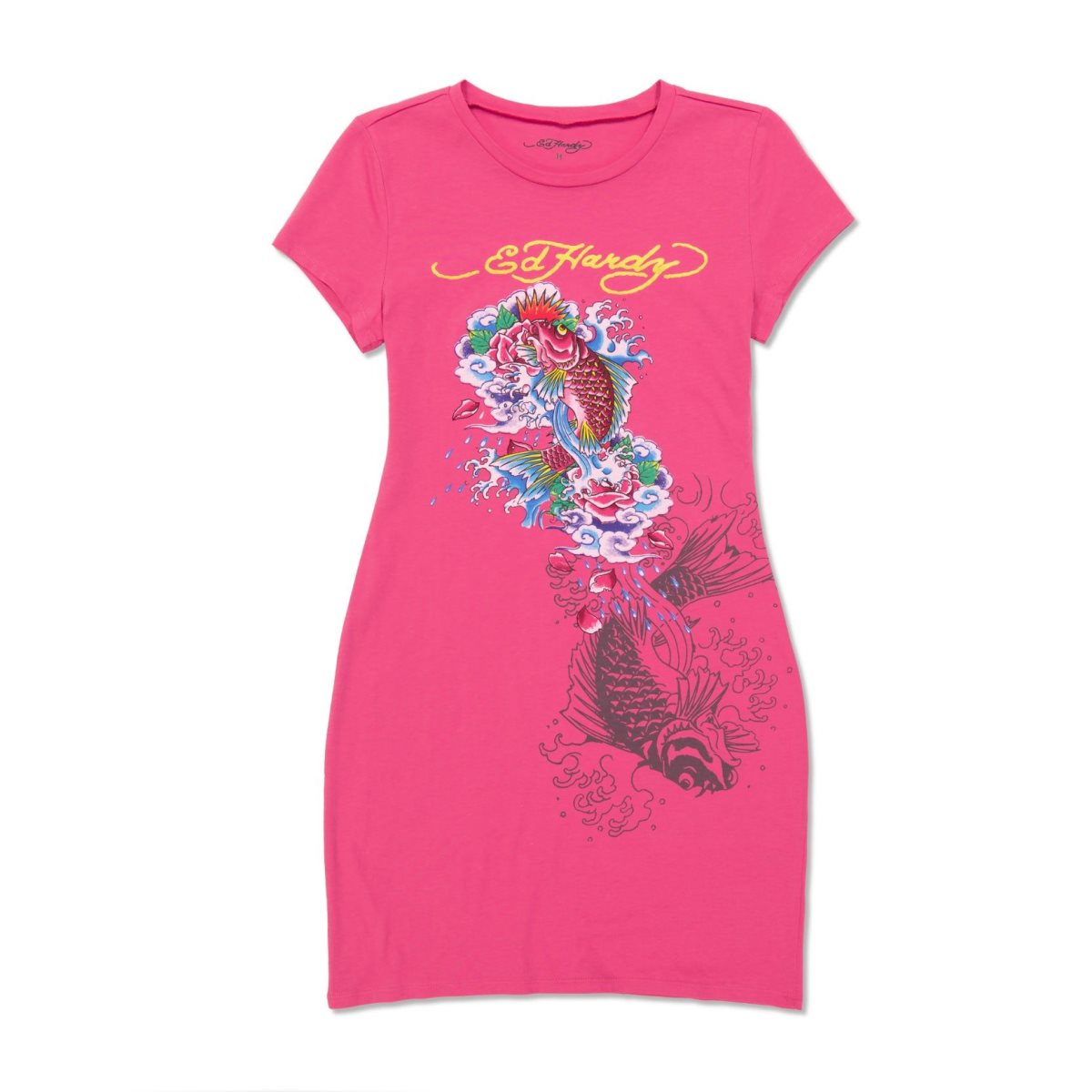 Pink Ed Hardy Koi Fish Baby Tee Dress | XS6024753