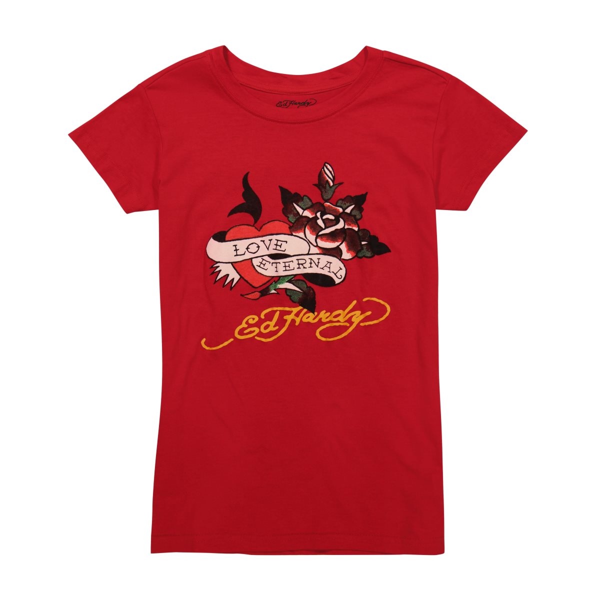 Pink Ed Hardy Love Eternal Fitted Tee | LY9573281