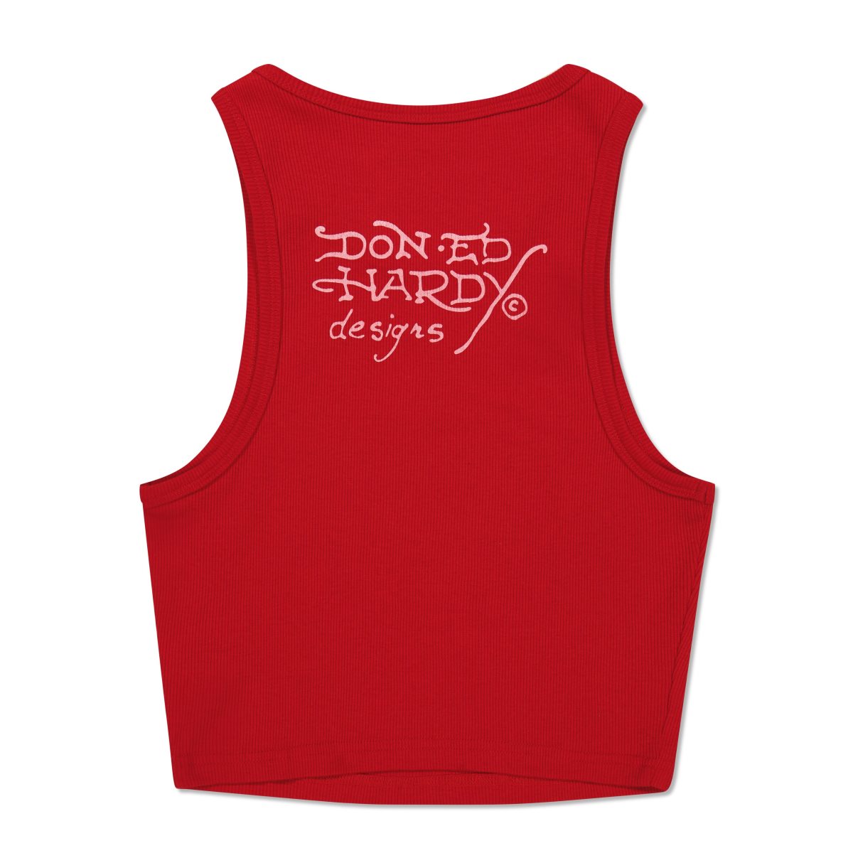 Red Ed Hardy Rhinestone Tiger Rib Knit Tank | TP5768392