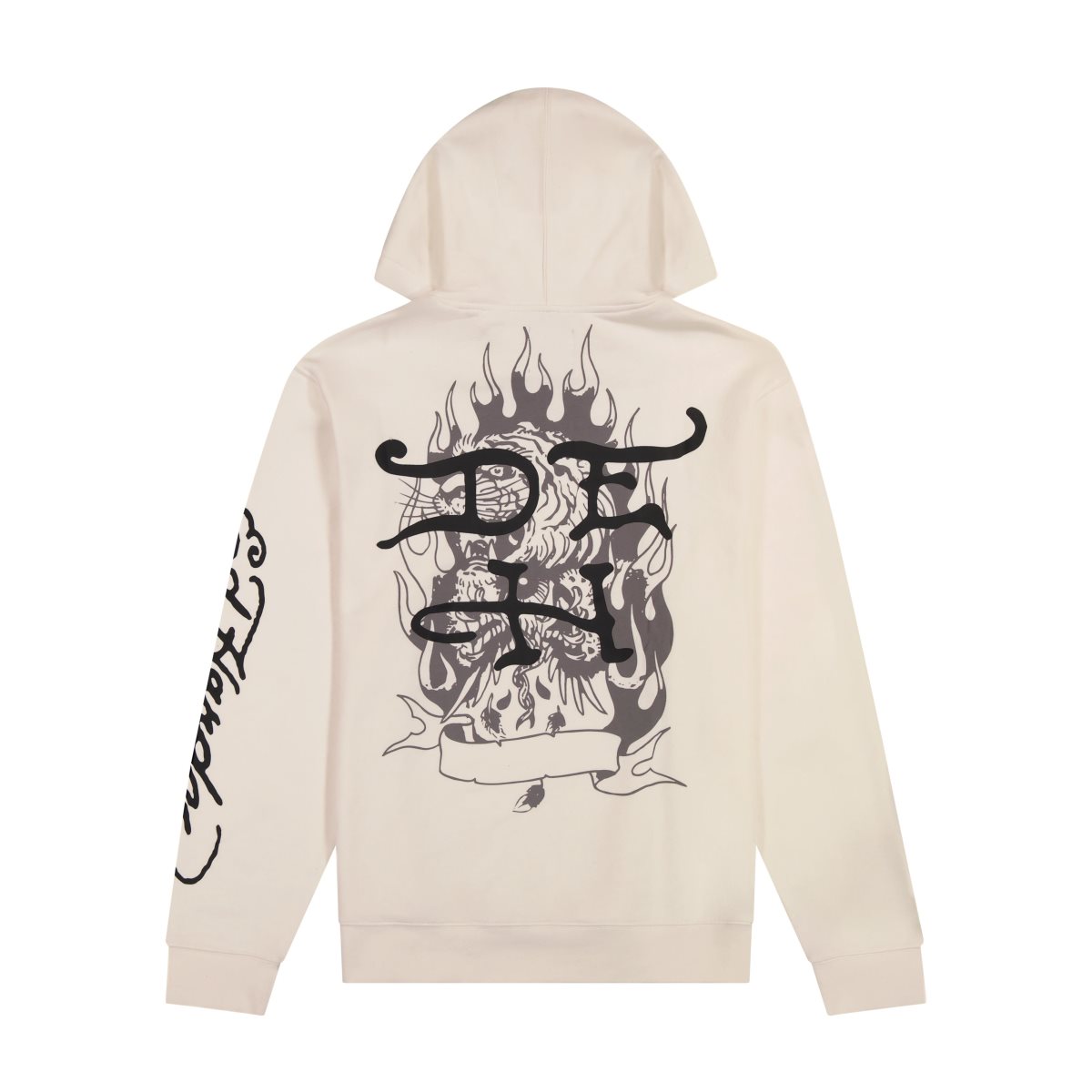 White Ed Hardy Battle Skull Mens Hoodie | SB8231957