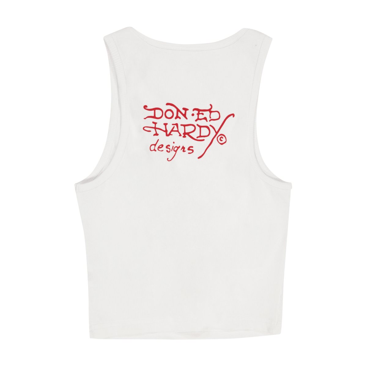 White Ed Hardy Cross Rib Tank Top | QL2806739