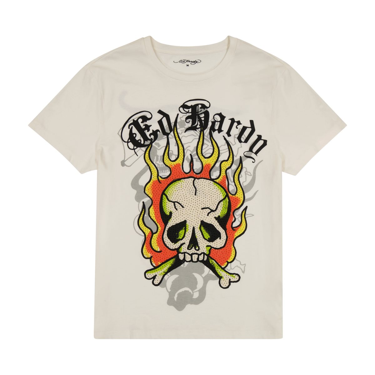 White Ed Hardy Flame Skull Tee | IF5723986