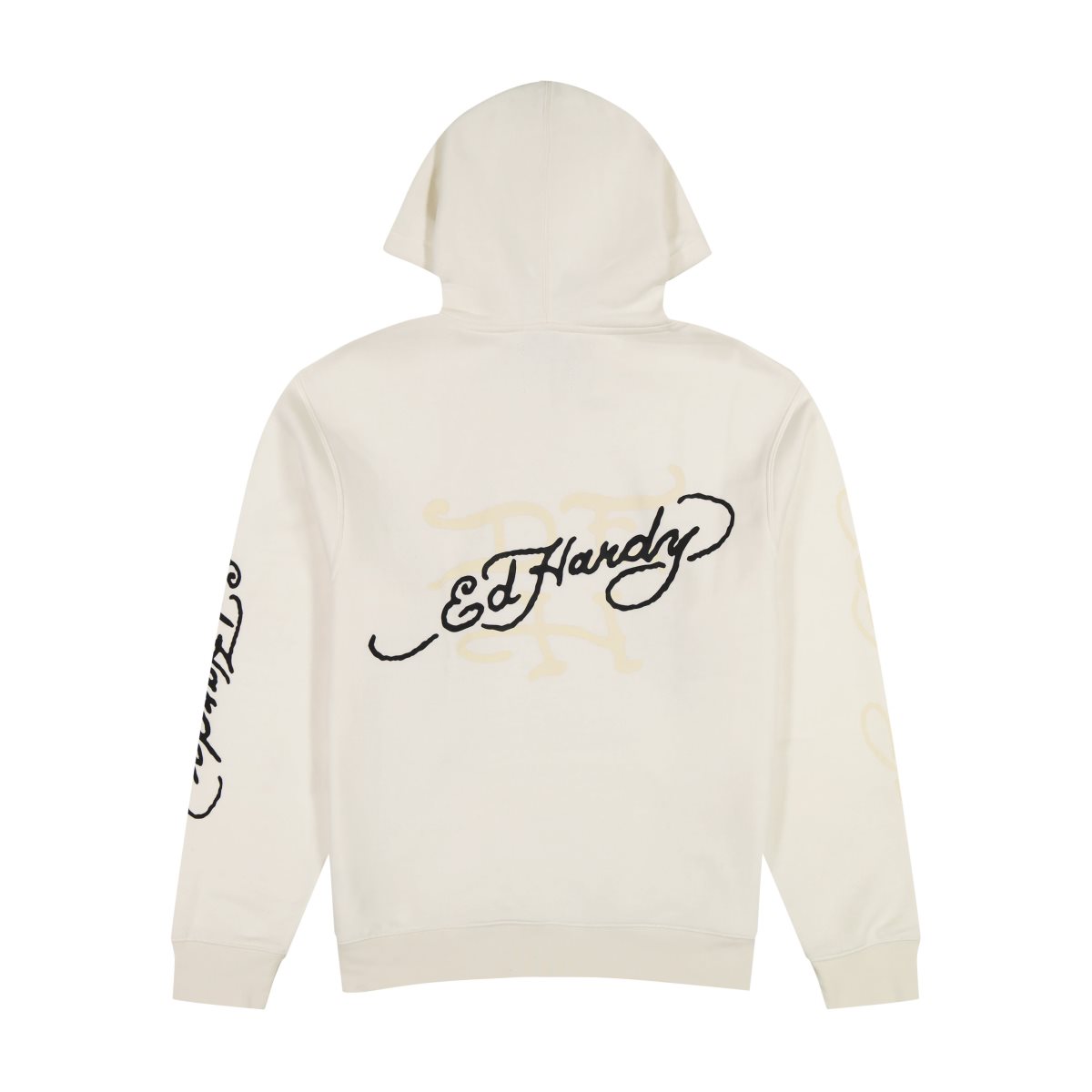 White Ed Hardy Japan Dragon Ivory Pullover Hoodie | EQ1042683