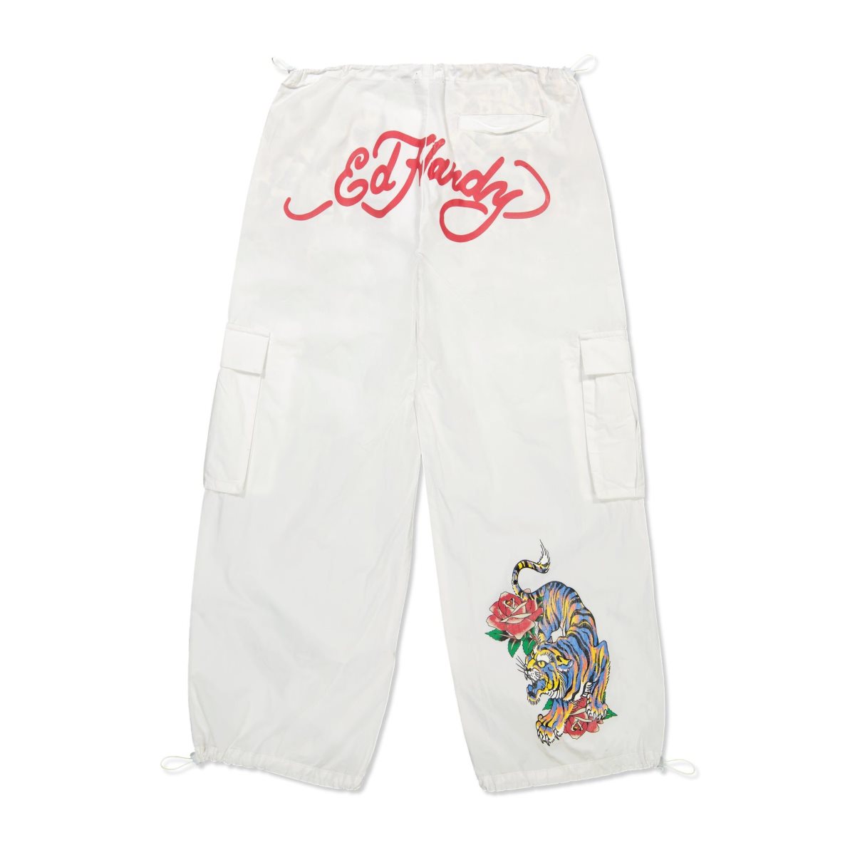 White Ed Hardy Tiger Rose Cargo Pant | LV4918572